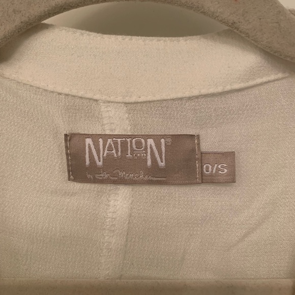 NATION blouse, ivory, semi-sheer, O/S, 100% rayon - Picture 2 of 2